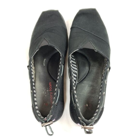 Bobs By Skechers Espadrilles Slip On Shoes Women's Size 10 Black Canvas - Picture 7 of 8